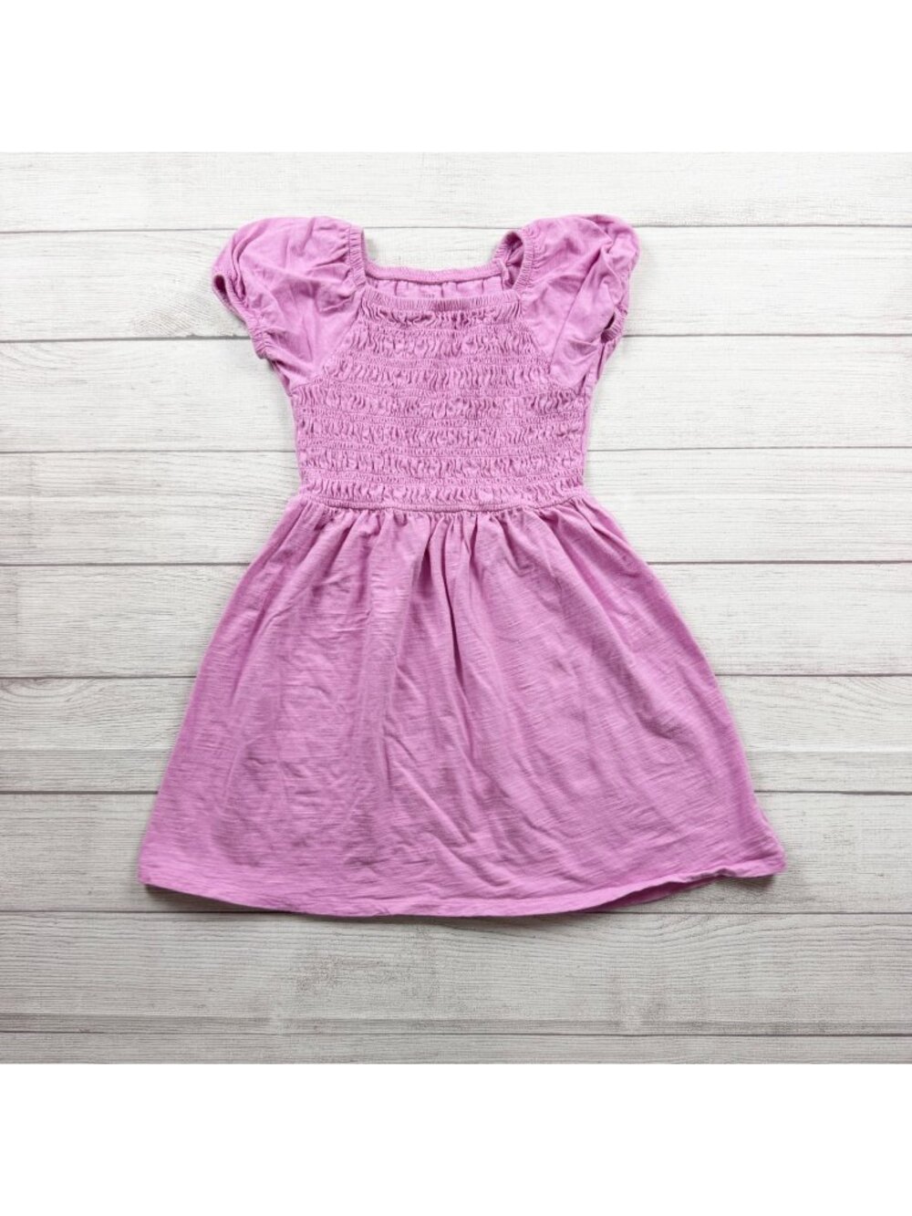 Gap Kids Purple Pink Puff Sleeve Shirred Dress Girls Lightweight Cotton L 10